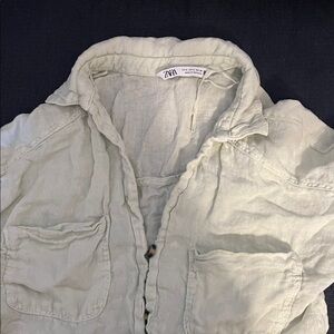 Zara Light Green Button-Up Shirt